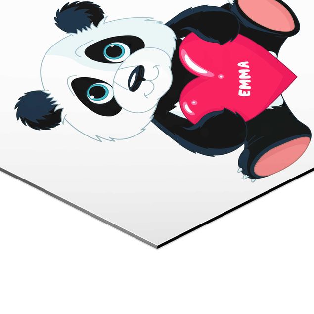 Sekskantede billeder Panda With Heart