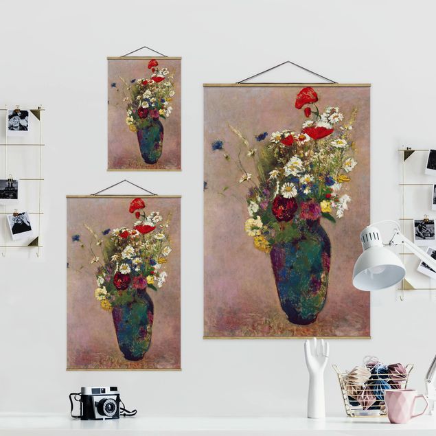 Billeder kunsttryk Odilon Redon - Flower Vase with Poppies