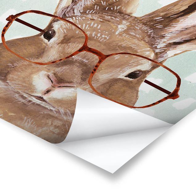 Plakater Animals With Glasses - Rabbit