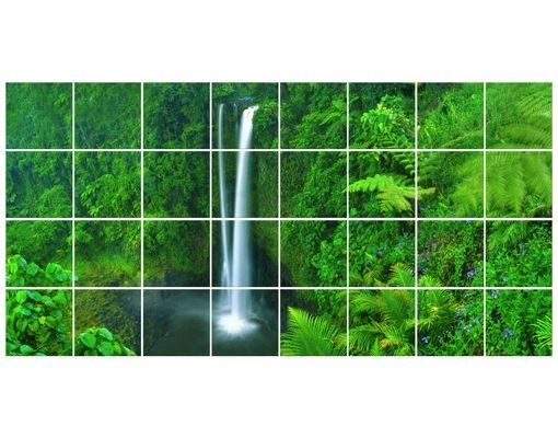 Flise klistermærker grøn Heavenly Waterfall