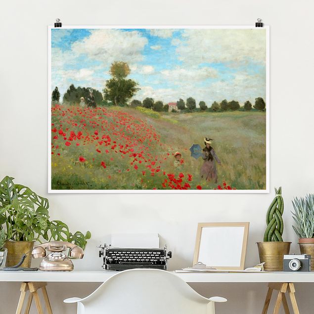 Billeder valmuer Claude Monet - Poppy Field Near Argenteuil