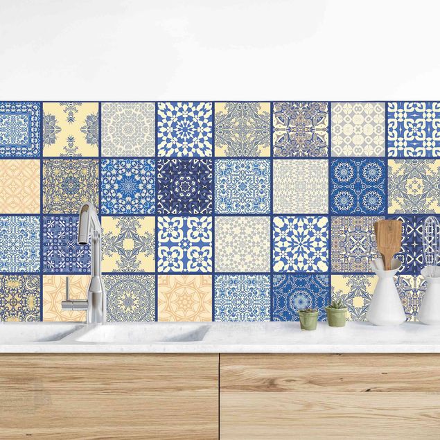 køkken dekorationer Sunny Mediterranian Tiles With Blue Joints
