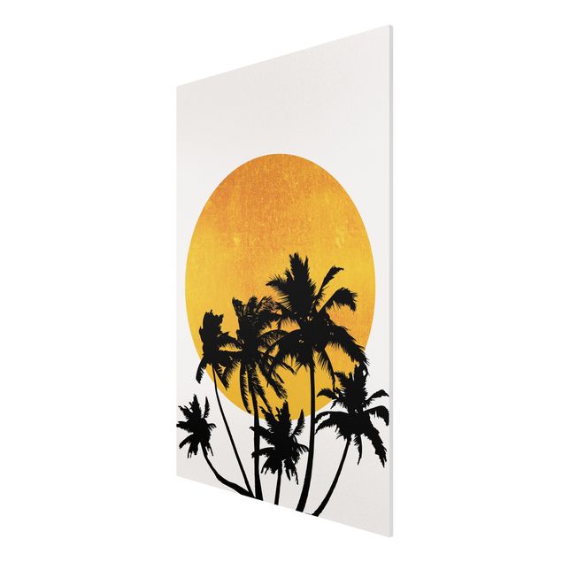 Billeder blomster Palm Trees In Front Of Golden Sun