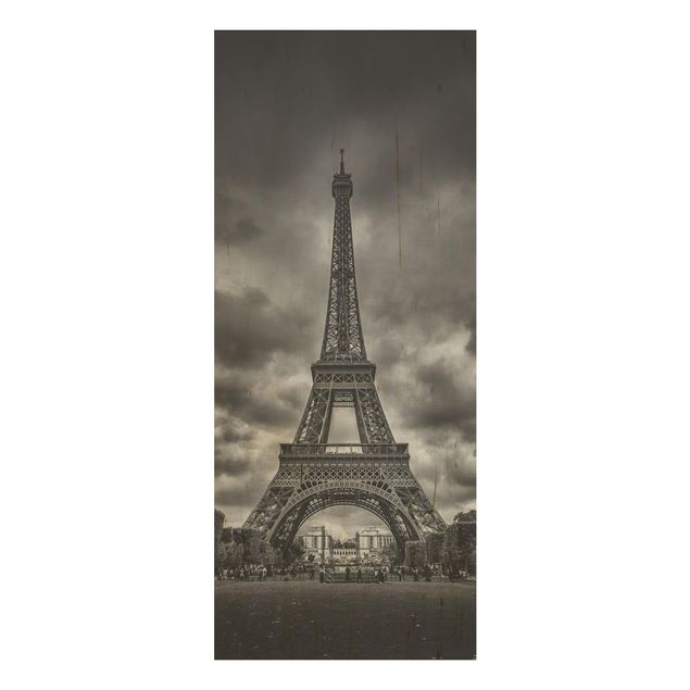 Billeder Eiffel Tower In Front Of Clouds In Black And White