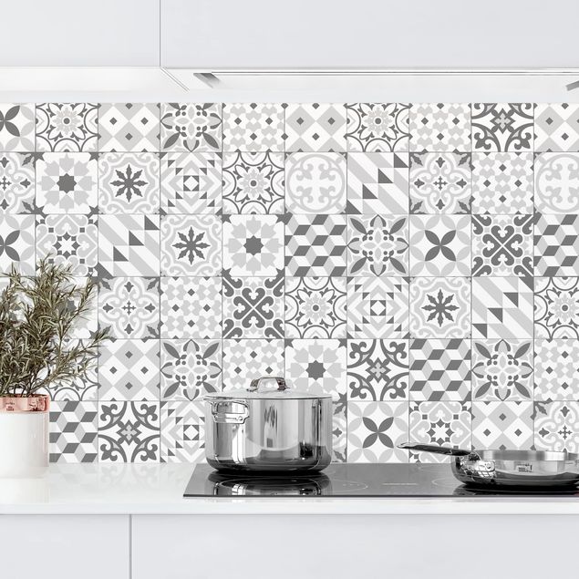 køkken dekorationer Geometrical Tile Mix Grey