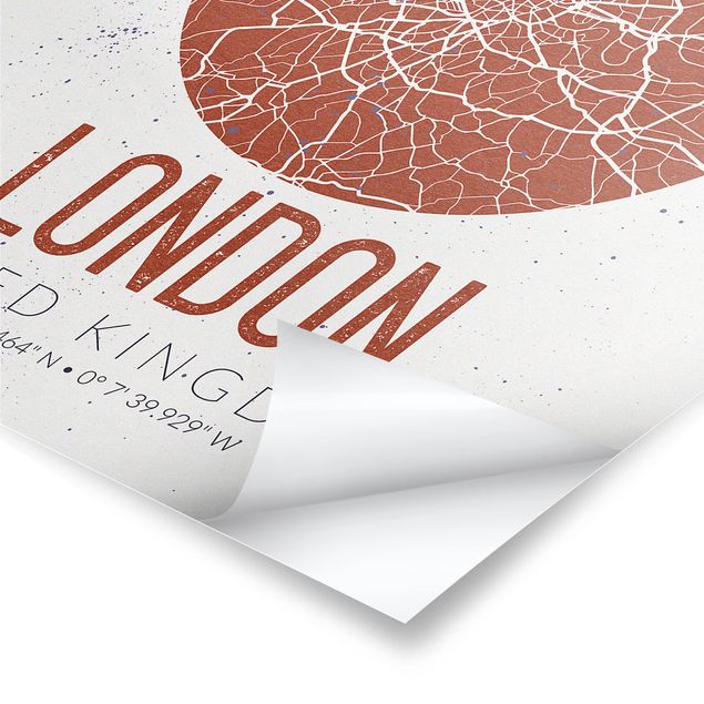 Billeder sort og hvid City Map London - Retro