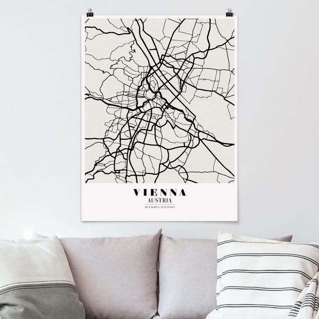 køkken dekorationer Vienna City Map - Classic
