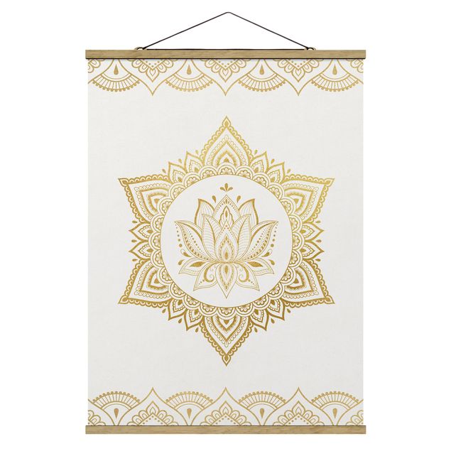 Billeder spirituelt Mandala Lotus Illustration Ornament White Gold