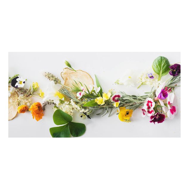 Stænkplader glas Fresh Herbs With Edible Flowers