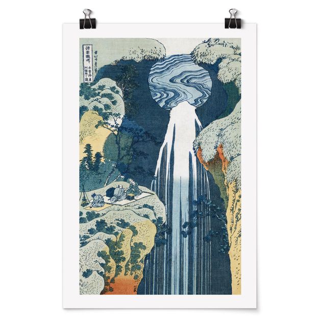 Plakater kunsttryk Katsushika Hokusai - The Waterfall of Amida behind the Kiso Road