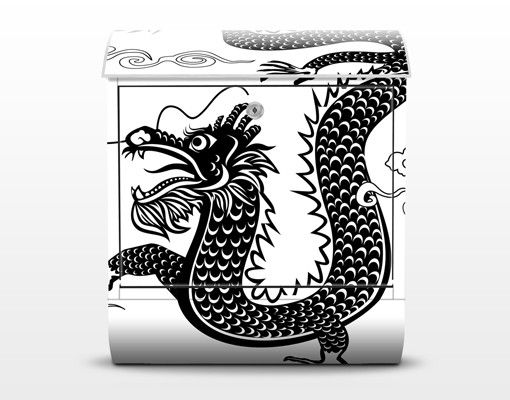Postkasser sort Asian Dragon