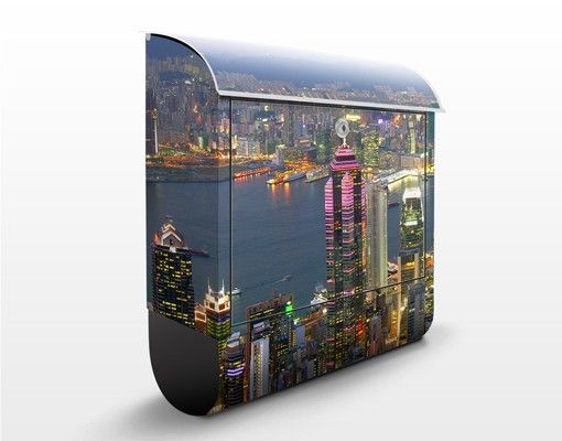 Postkasser blå Hongkong Skyline