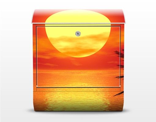 Postkasser orange Caribbean sunset