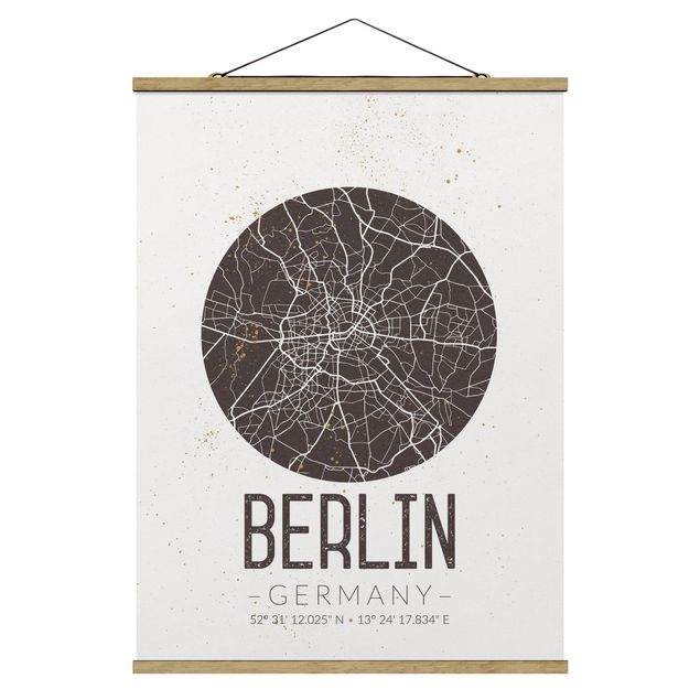 Billeder verdenskort City Map Berlin - Retro