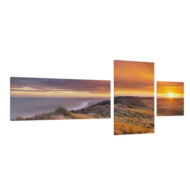 Billeder på lærred solnedgange Sunrise On The Beach On Sylt