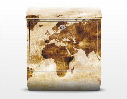 Postkasser beige No.CG75 Map Of The World