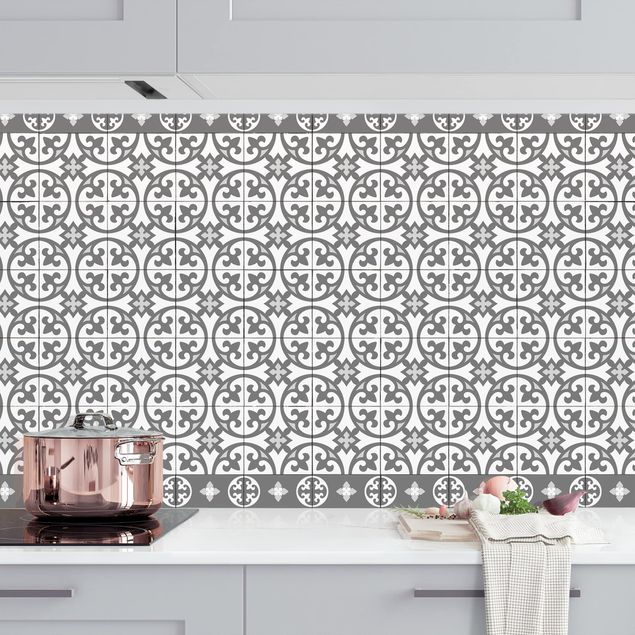 køkken dekorationer Geometrical Tile Mix Circles Grey