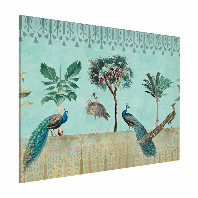 køkken dekorationer Vintage Collage - Tropical Bird With Palm Trees
