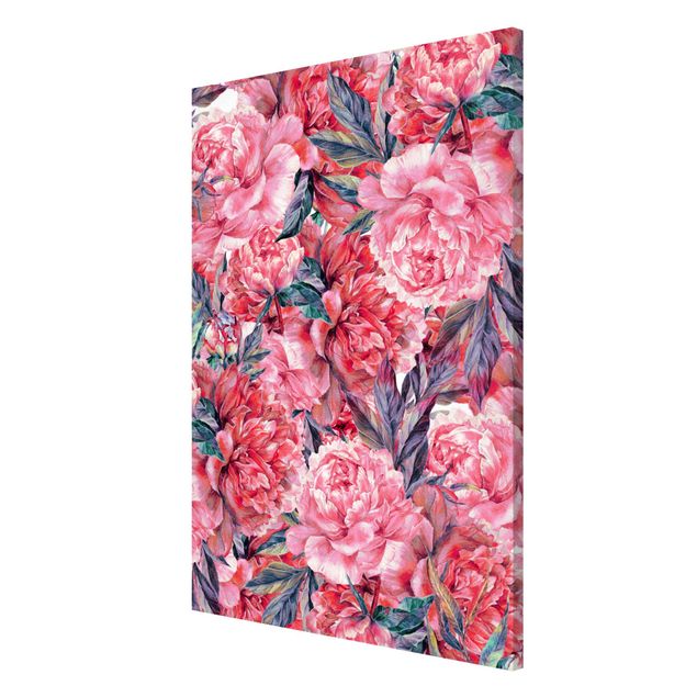 Billeder blomster Delicate Watercolour Red Peony Pattern