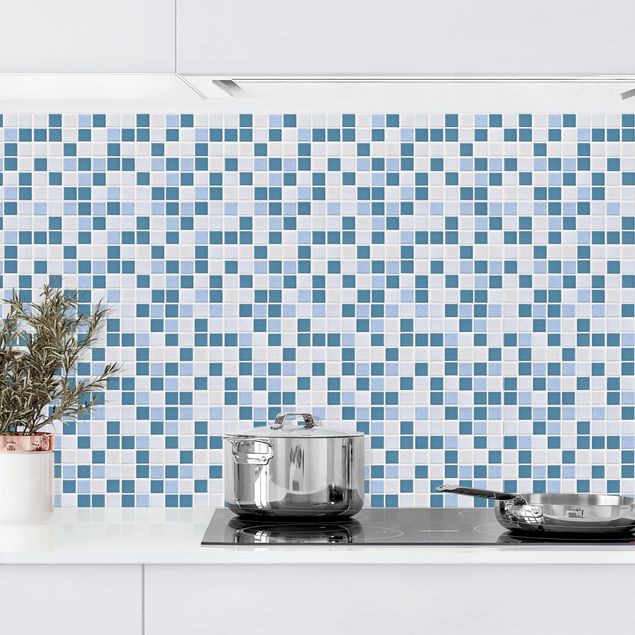 køkken dekorationer Mosaic Tiles Blue Gray