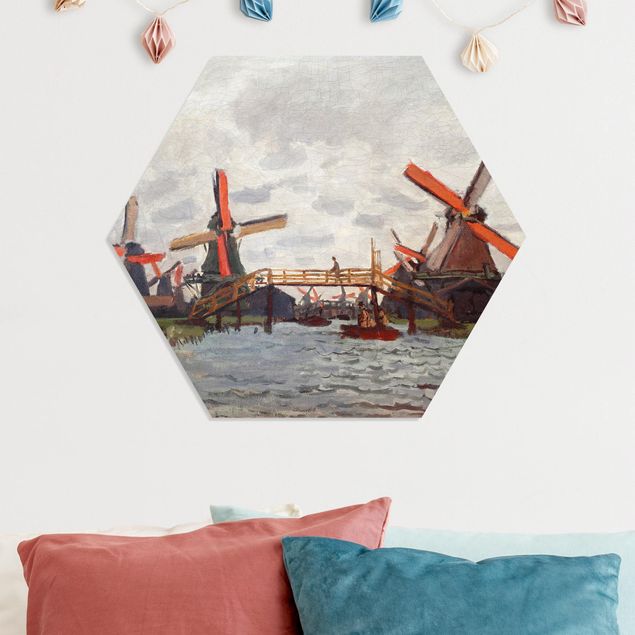 Kunst stilarter impressionisme Claude Monet - Windmills in Westzijderveld near Zaandam
