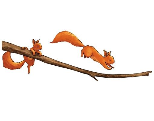 Børneværelse deco Squirrels On The Branch