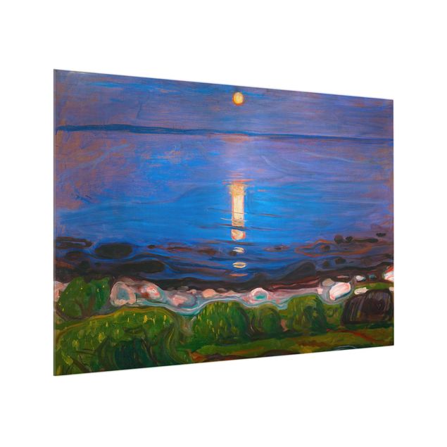 Kunst stilarter post impressionisme Edvard Munch - Summer Night On The Sea Beach