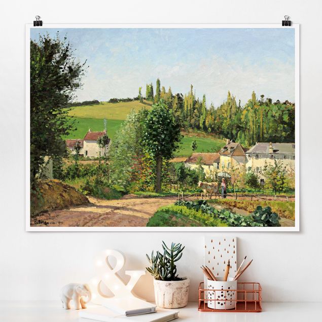 køkken dekorationer Camille Pissarro - Hamlet In The SurRolling Hillss Of Pontoise