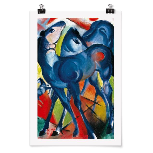 Plakater kunsttryk Franz Marc - The Blue Foals
