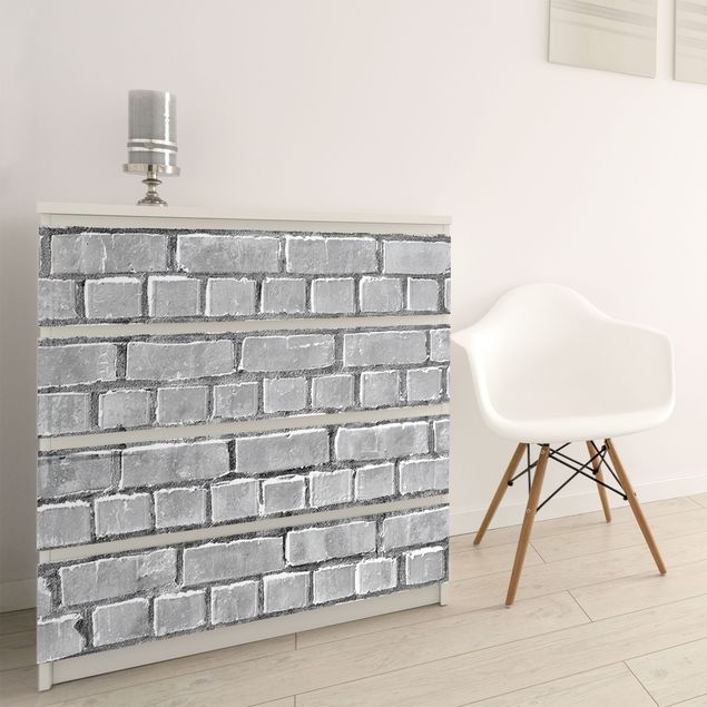 Møbelfolier matt Brick Tiles Black