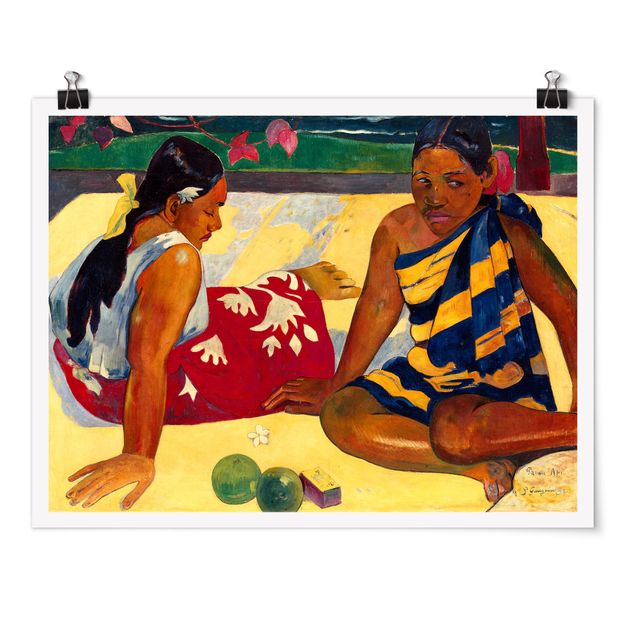 Plakater kunsttryk Paul Gauguin - Parau Api (Two Women Of Tahiti)