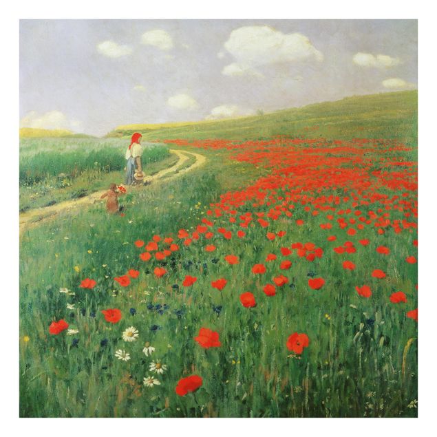 Stænkplader glas Pál Szinyei-Merse - Summer Landscape With A Blossoming Poppy