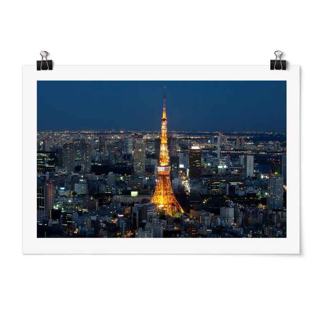 Plakater arkitektur og skyline Tokyo Tower