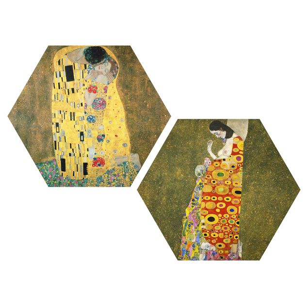 Billeder kunsttryk Gustav Klimt - Kiss And Hope