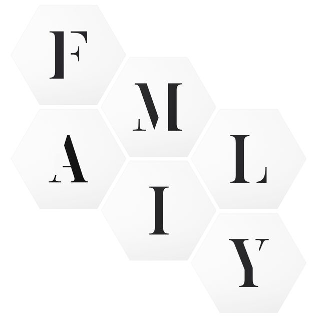 Billeder ordsprog Letters FAMILY Black Set II