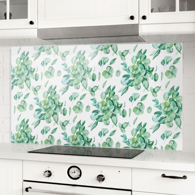 køkken dekorationer Watercolour Eucalyptus Bouquet Pattern