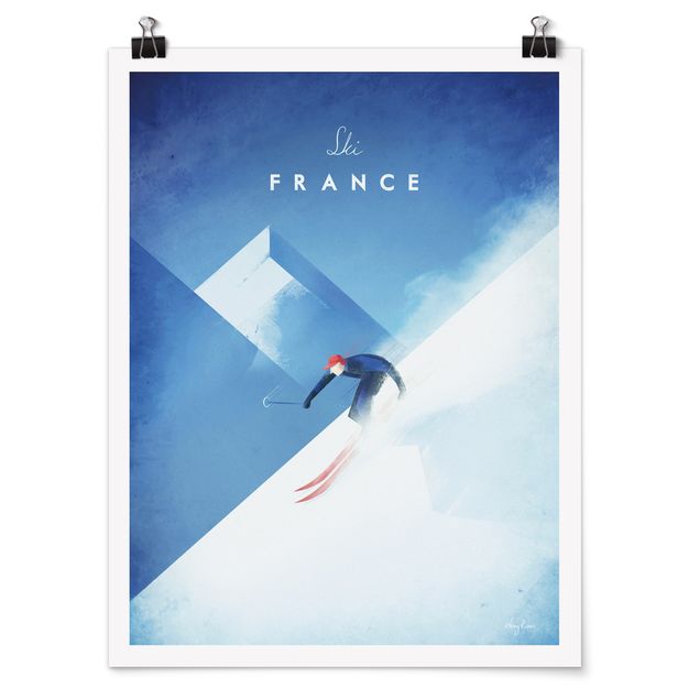 Plakater arkitektur og skyline Travel Poster - Ski In France