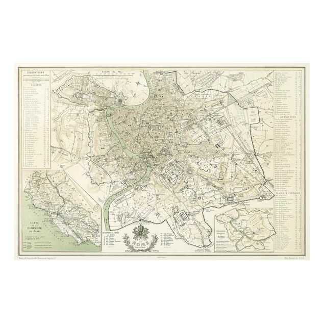 Billeder Italien Vintage Map Rome Antique