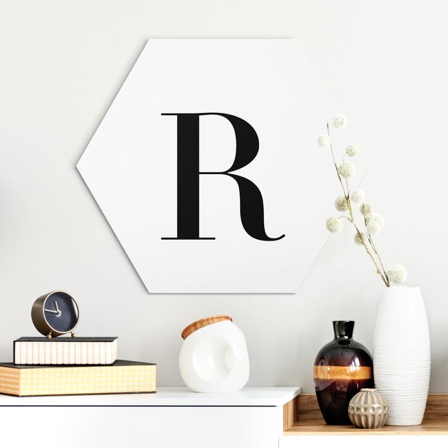 køkken dekorationer Letter Serif White R