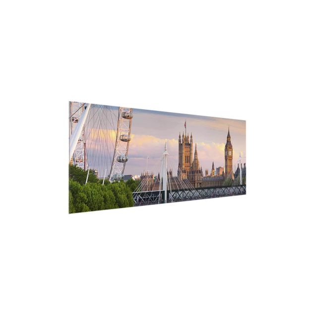 Glasbilleder arkitektur og skyline Westminster Palace London