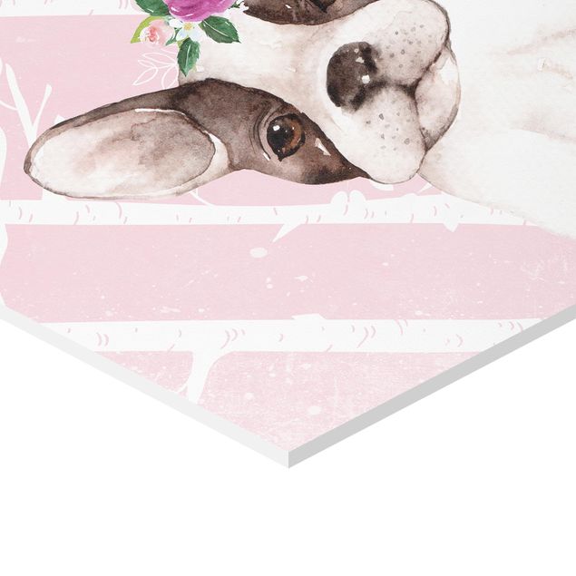 Billeder Watercolor Pug Pink