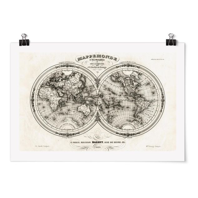 Plakater vintage World Map - French Map Of The Cap Region Of 1848