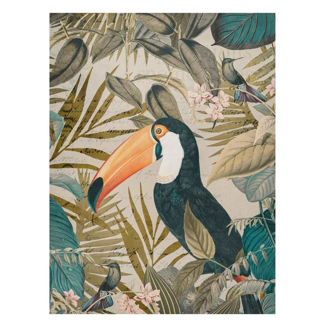 Billeder jungle Vintage Collage - Toucan In The Jungle