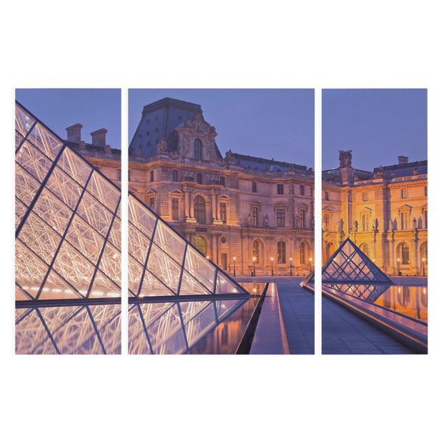 Billeder arkitektur og skyline Louvre Paris At Night