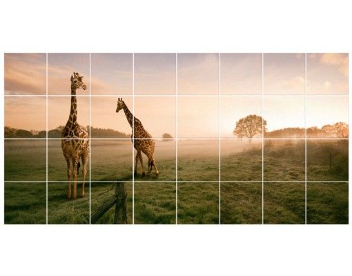 Flise klistermærker Surreal Giraffes