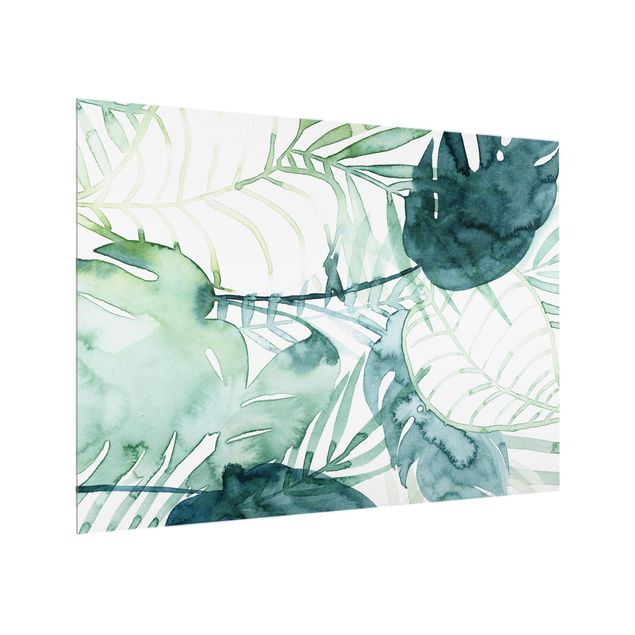 Stænkplader glas mønstre Palm Fronds In Water Color II