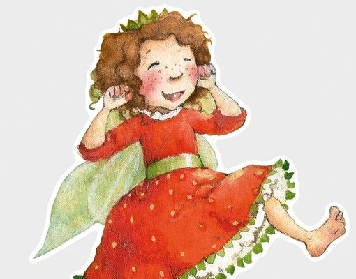 Wallstickers No.677 Little Strawberry Strawberry Fairy - A Sunny Day
