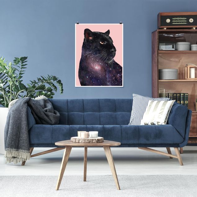 Plakater kunsttryk Panther With Galaxy