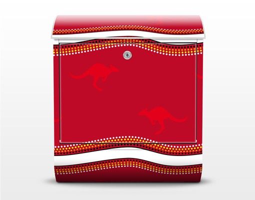 Postkasser Red Kangaroo Pattern
