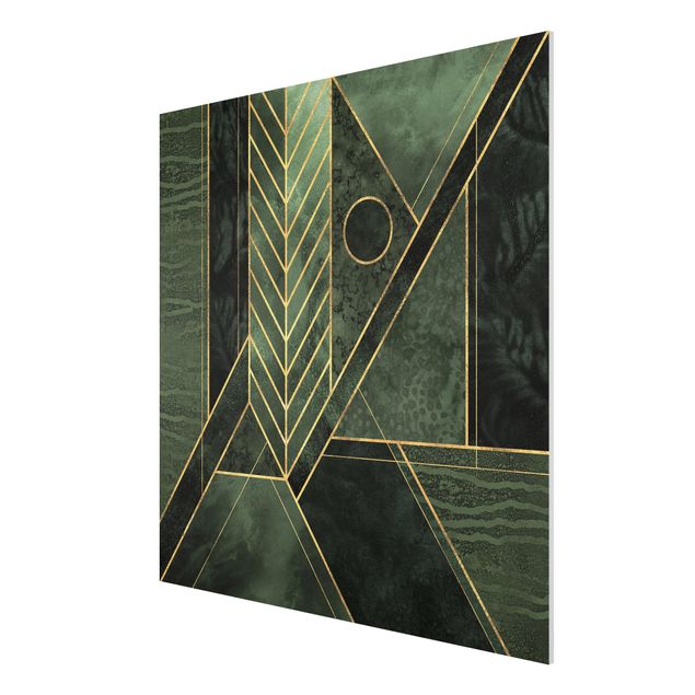 Billeder mønstre Geometric Shapes Emerald Gold